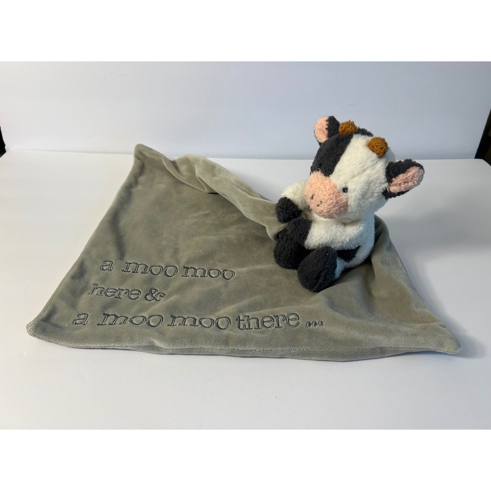 Mud Pie Cow Lovey Security Blanket With Sound "A Moo Moo Here" Plush